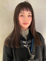 ケシキ 佐賀(keshiki)&nbsp;顔まわりカット/レイヤーカット/セミロング/ライトブラウン