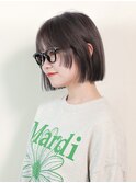 大人ガーリーダークアッシュ小顔ヘア似合わせカット