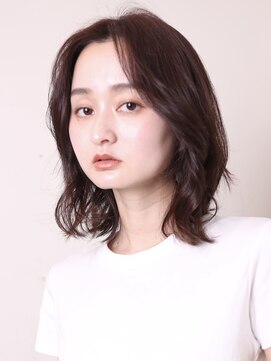 ヨファヘアー 岡本店(YOFA hair) 似合わせカットイメチェン前髪センターパートピンクベージュ0305
