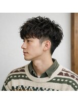 スープレックス ヘアーデザイン(SOUPREX HAIR DESIGN)&nbsp;メンズツーブロック無造作パーマ　20代 30代 40代 50代 60代
