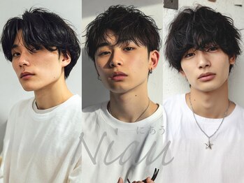 ニアウ 新宿(Niau)の写真/[新宿/MEN'S/メンズパーマ/メンズカット/センターパート/ニュアンスパーマ/ツイストスパイラル/シャドウ]