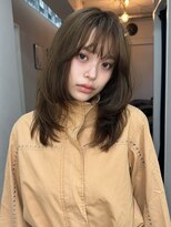 ハニーシブヤ(HONEY shibuya) セミロング/オリーブカラー/レイヤーカット/ダブルカラー3
