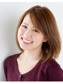 大人可愛いミディアムエレガントボブ×ハニーベージュ