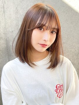 サロウィンフレンテ 新宿三丁目(SALOWIN Frente) 石塚／インナーカラーベージュミディアムボブ10代20代30代新宿