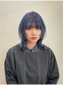 ブルーラベンダー×ミディアムウルフ◎ブリーチ/髪質改善/ボブ