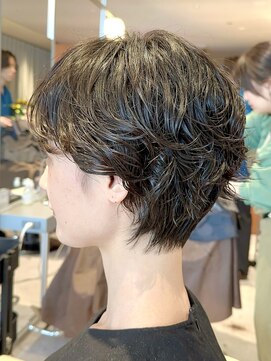 ノラギンザユー(NORA GINZA/U) ショートパーマ銀座メガネ女子丸みショート大人可愛い小顔カット