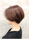 大人かわいいオレンジベージュハンサムショート(徳竹)