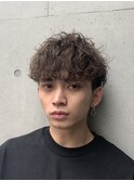 コンマヘア ツイストパーマ ビジネス ツーブロック