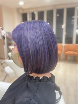 カミユウ ヘア アンド スパ(kamiyu hair&spa) グレー×ラベンダー×ミニボブ