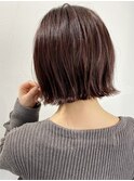 20代30代/大人可愛い/レッドベージュ/小顔外ハネボブ