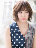 ★斜めバングくせ毛風ボブショートくびれヘア20代30代40代★8!