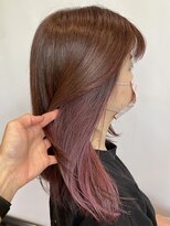 ヘア イノウエ HAIR INOUE&nbsp;インナーカラー　ピンク　さらつやロブヘア