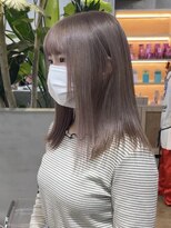 ダブルカラーインナーカラーミルクティーベージュローライト韓国