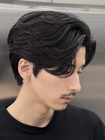 センターパートカルマヘアニュアンスパーマ韓国シャドウパーマ