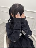 カラーの後に可愛くヘアメ＊みつあみハーフツイン＊新井