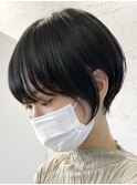 大人ショートボブショートインナーカラー丸みショートカット