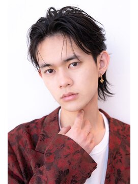 ハバナ 渋谷(HAVANA) アッシュブラックマッシュパーマ刈り上げツーブロック