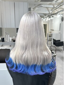 シェイロ(Cielro) エンドカラー☆ブルーカラー×ホワイトカラー☆ハイトーン