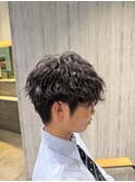 縦落ちツイストスパイラルパーマメンズパーマ波巻きツイスパ