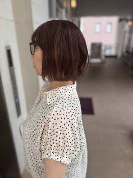 フロラクロマ 上通NEWS裏(FLORACHROMA) オレンジ系ブラウン＋ボブ