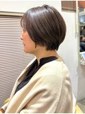 グレージュ×丸みショート30代40代