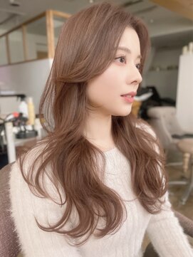 バイオレット 表参道店(Violet) ブリーチなしメルティベージュ小顔レイヤーカットカーテンバング