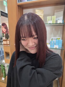 プランタンアヴェダ(printemps AVEDA) 艶感ディープチェリー×ナチュラルストレート