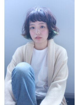 ラべリー 池袋(LOVELEY) 【 LOVELEY 】 オン眉外ハネボブ × ナチュラルブラウン
