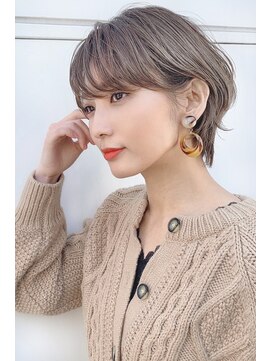 ラミ(L'ami) 【東 純平】大人可愛い 小顔 ひし形ショートボブ ＋ グレージュ