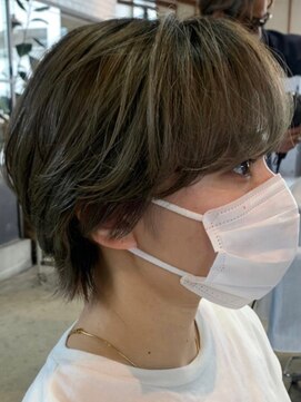 ドゥーア 代官山(Door) #ニュアンスパーマ#癖毛風パーマ#ショートウルフ#オリーブカラー