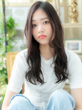 カバーヘア ブリス 志木南口駅前店(COVER HAIR bliss) 黒髪バレイヤージュくせ毛風カールロングa志木20代30代40代