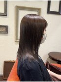 Aライン ロングボブ 艶髪×ソフトグレージュ