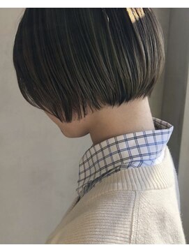ルーブ(Roove) ツーブロックミニミニボブ×セピアベージュ