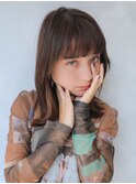 小顔ナチュラルレイヤーくびれ外ハネヘア【LUXBE江坂店】