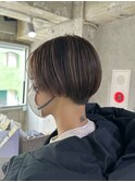 ショート/エアリーロング/美髪/ピンクブラウン/ハイライト