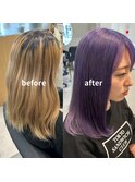 ハイライト/インナーカラー/白髪ぼかし/縮毛矯正/ショート