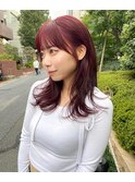 ナチュラル小顔前髪あり後れ毛サイドバング結べるボブくびれヘア
