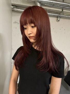 ノラ シブヤ(NORA) レイヤーカット/顔まわりカット/ボルドーカラー/レッドブラウン