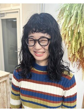 アクセヘアー 町田(acce hair) 黒髪ロングウェーブパーマ