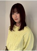 ◎韓国ヘアー顔周りレイヤーおくれ毛ミディアム前髪万代新潟