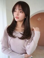 アンジェリカラボ(ANGELICA LABO)&nbsp;ANGELICA 顔まわりレイヤー ダークブラウン 流しバング