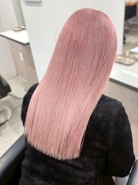 ハイトーン ブリーチ ダブルカラー ピンクベージュ 10代20代