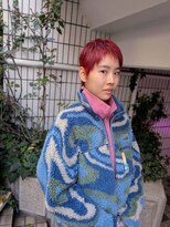 ビンナ(BINNA) ハイトーンベリーショート×レッドオレンジ