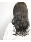 ナチュラルグレージュ×波巻きロング