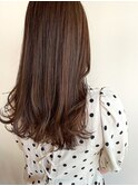 Aラインロングにまろやかマロンベージュ