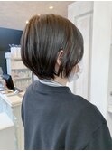 福山市美容室Caary人気 ツヤっとひし形シルエットショートボブ