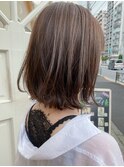【柴田】ミディアムヘアショコラベージュボブルフ魅力倍増カール
