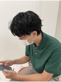メンズマッシュショートウルフパーマ