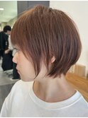 大人ラフウェーブ外ハネボブダークブラウンスウィングショート