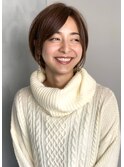 ショートボブ×チョコレートブラウン